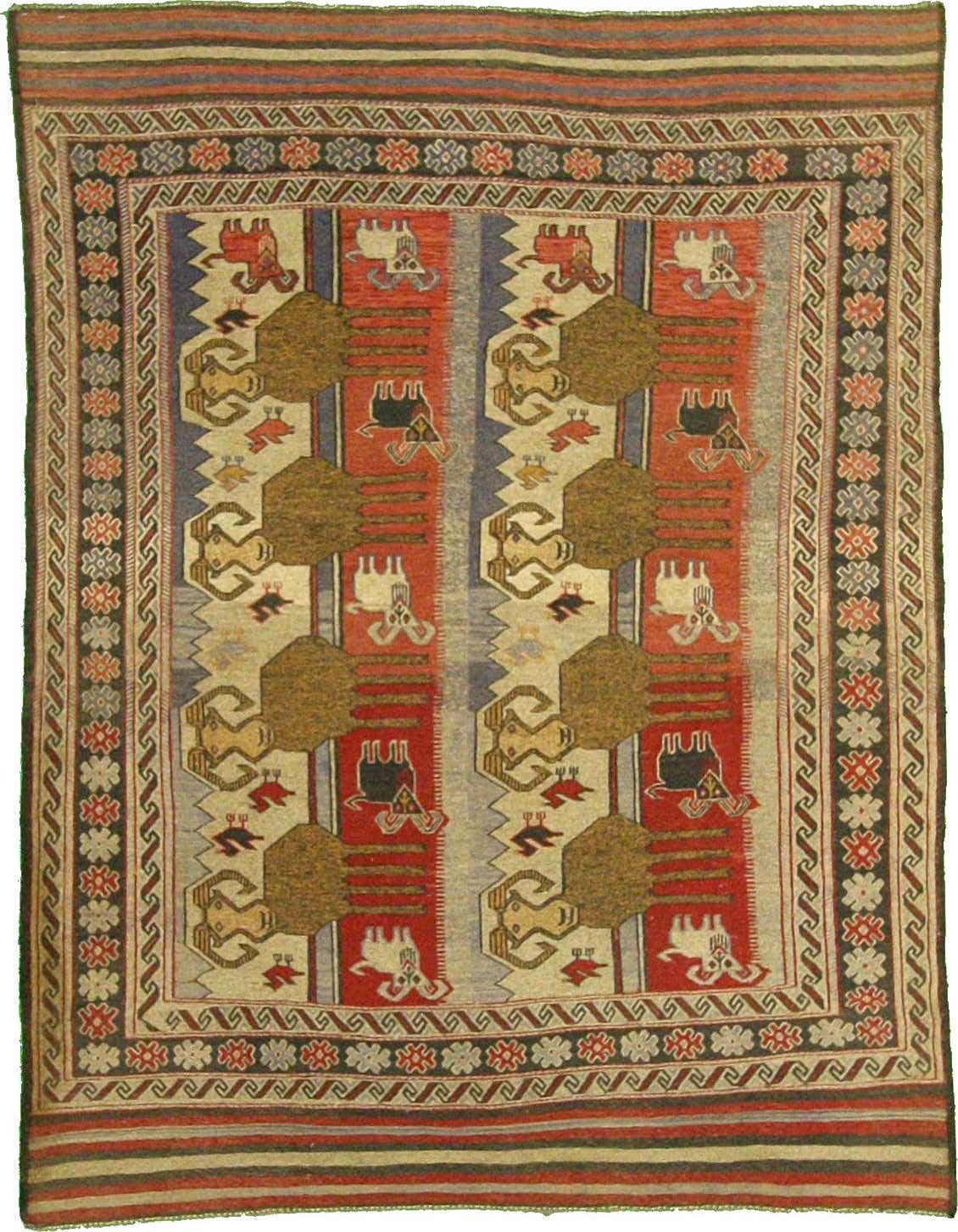 Primary image  6' 8 x 9' 1  Hand Woven Sumak Wool Rug