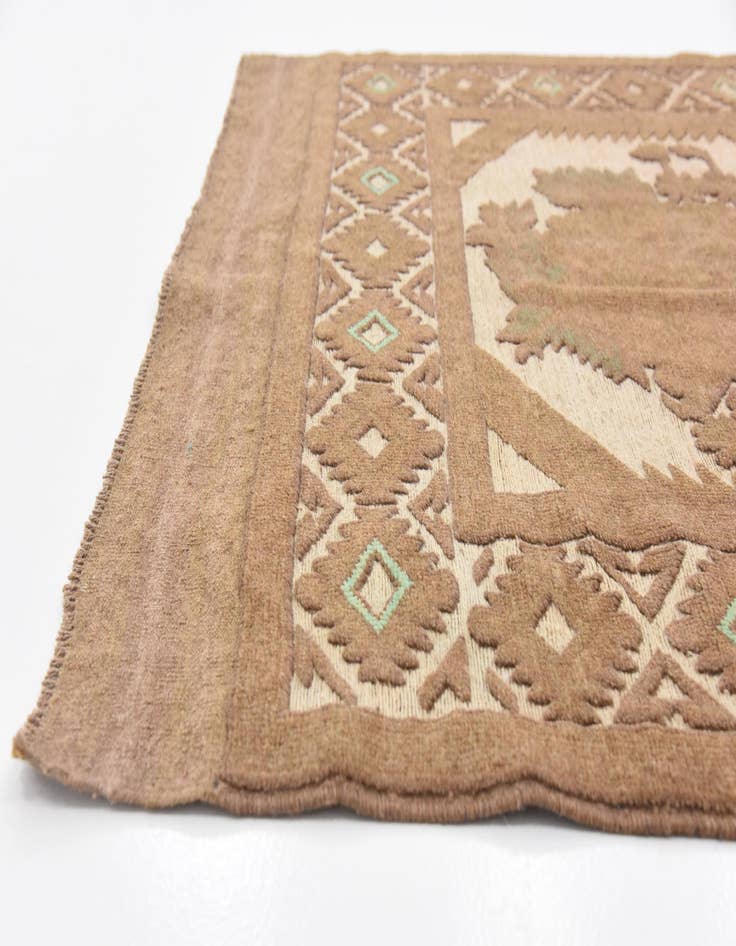 Detail image of  4' x 5' 9  Hand Woven Sumak Wool Rug