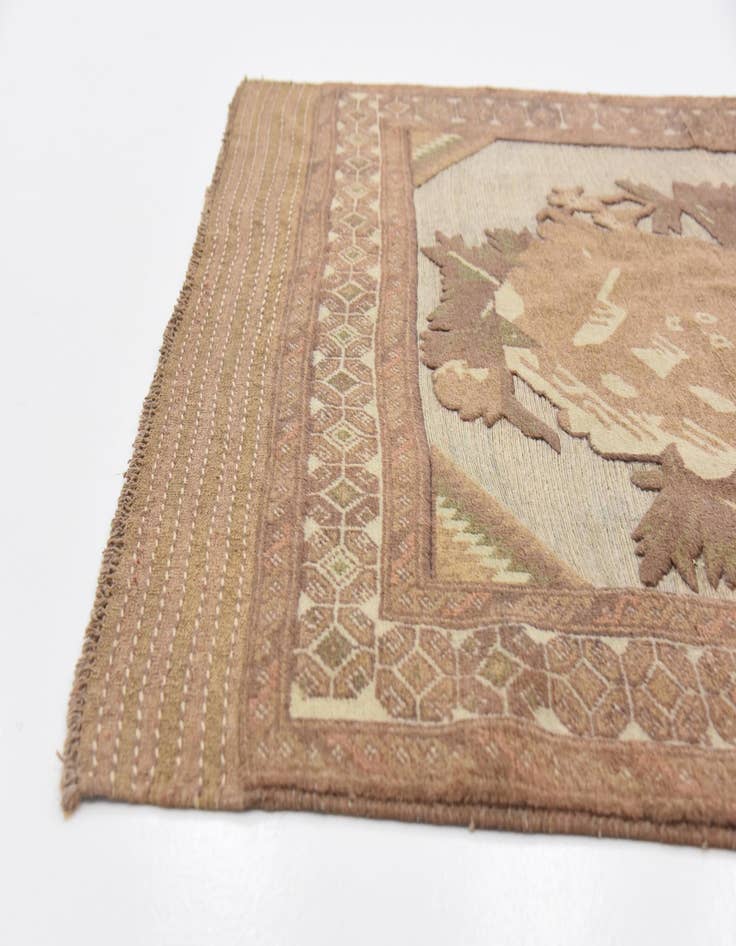 Detail image of  4' x 5' 9  Hand Woven Sumak Wool Rug