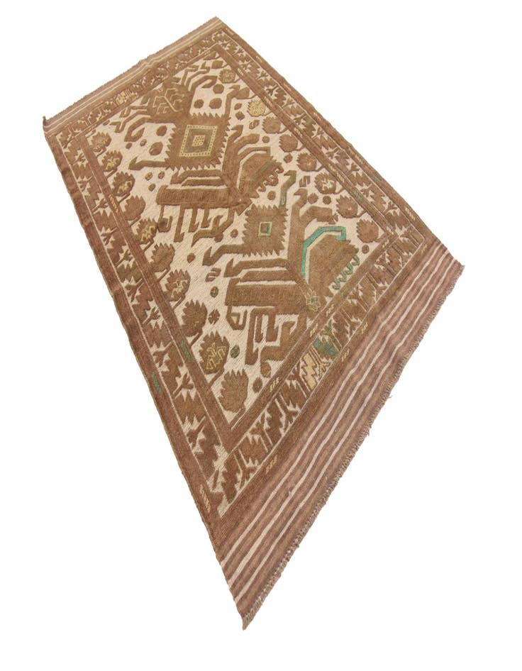 Detail image of  4' 3 x 6' 4  Hand Woven Sumak Wool Rug