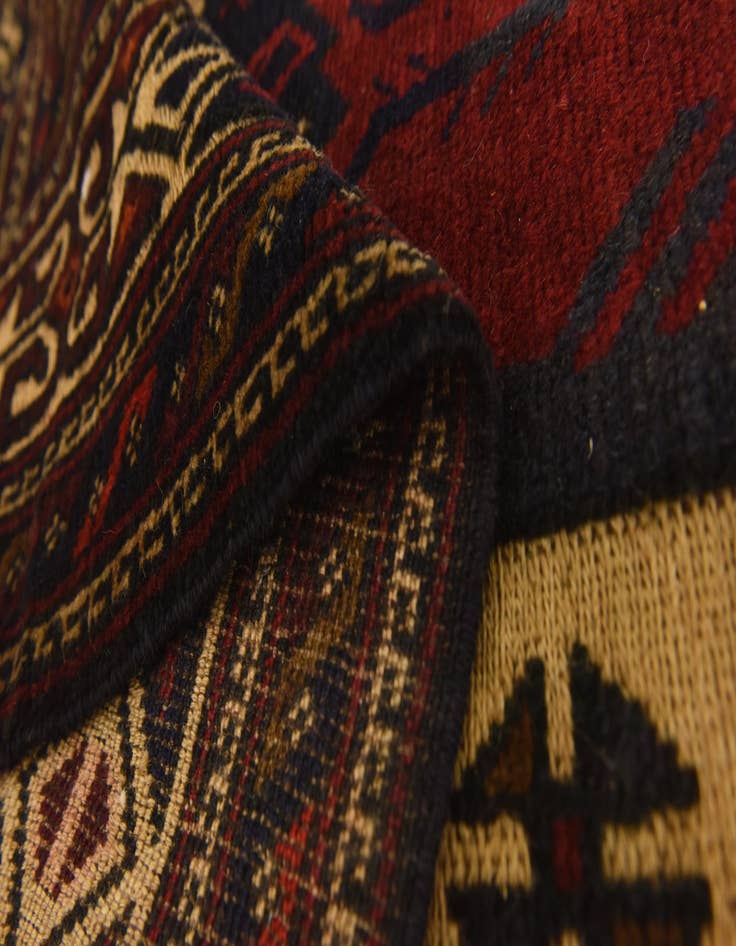 Detail image of  4' 3 x 6' 4  Hand Knotted Sumak Wool Rug