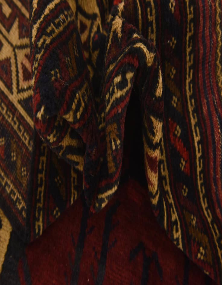 Detail image of  4' 3 x 6' 4  Hand Knotted Sumak Wool Rug