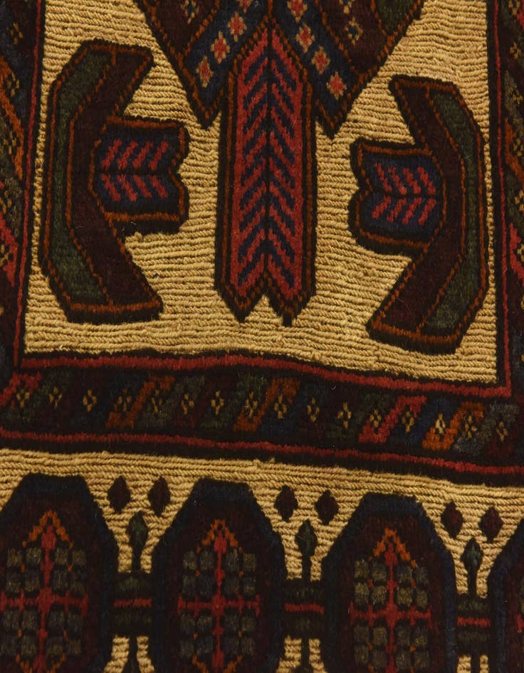 Detail image of  2' 10 x 4' 9  Hand Knotted Sumak Wool Rug