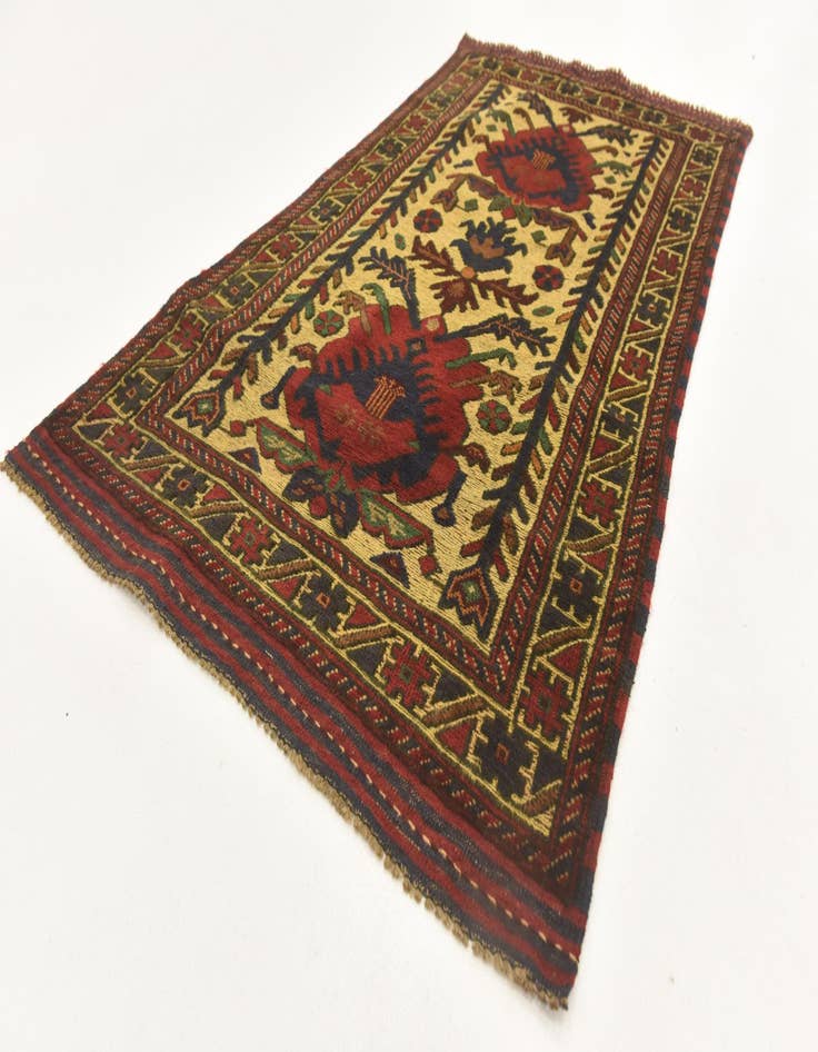 Detail image of  2' 11 x 4' 9  Hand Knotted Sumak Wool Rug