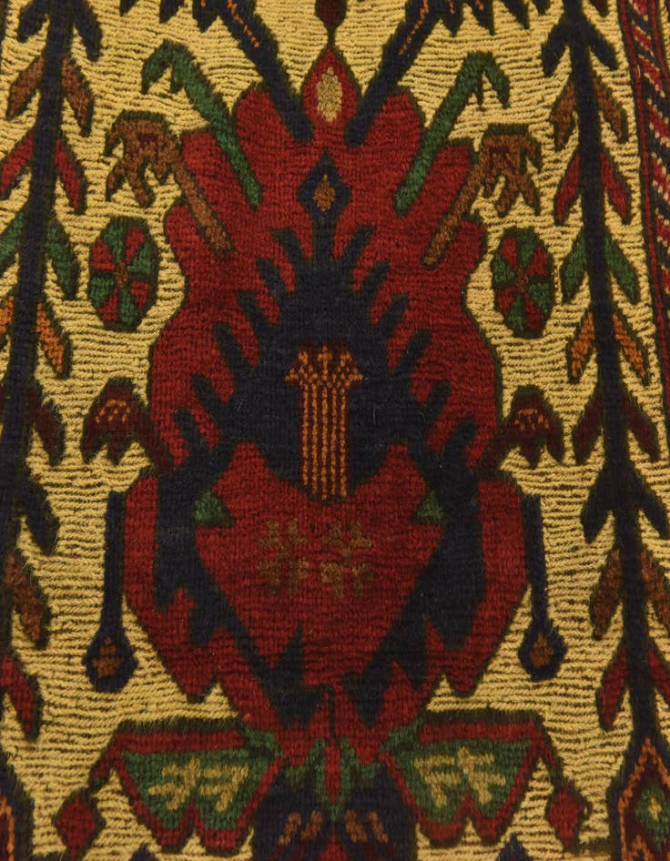 Detail image of  2' 11 x 4' 9  Hand Knotted Sumak Wool Rug