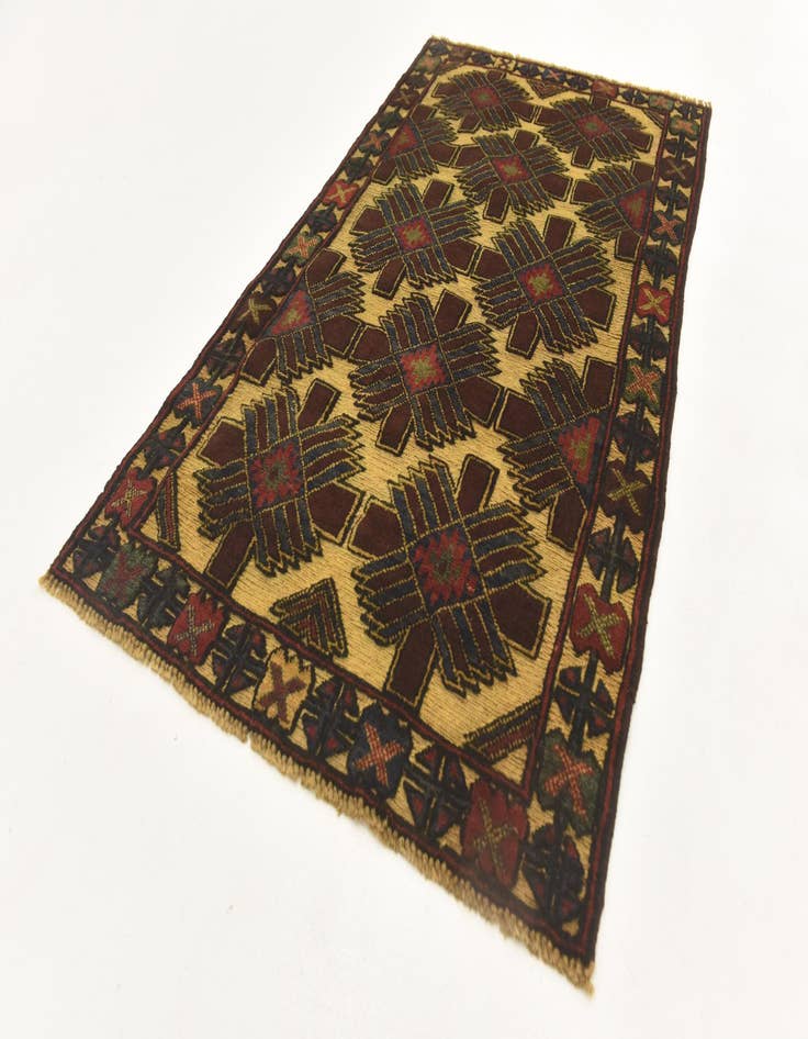 Detail image of  2' 8 x 4' 9  Hand Knotted Sumak Wool Rug