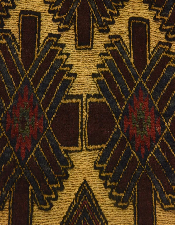 Detail image of  2' 8 x 4' 9  Hand Knotted Sumak Wool Rug