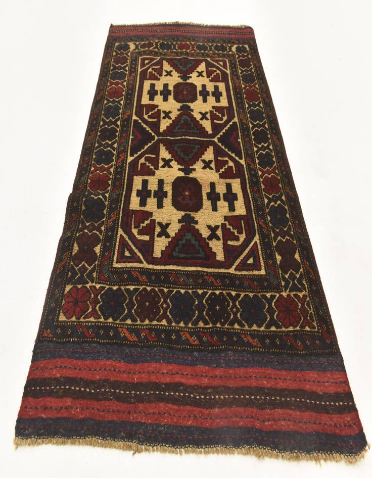 Detail image of  2' 10 x 4' 7  Hand Knotted Sumak Wool Rug