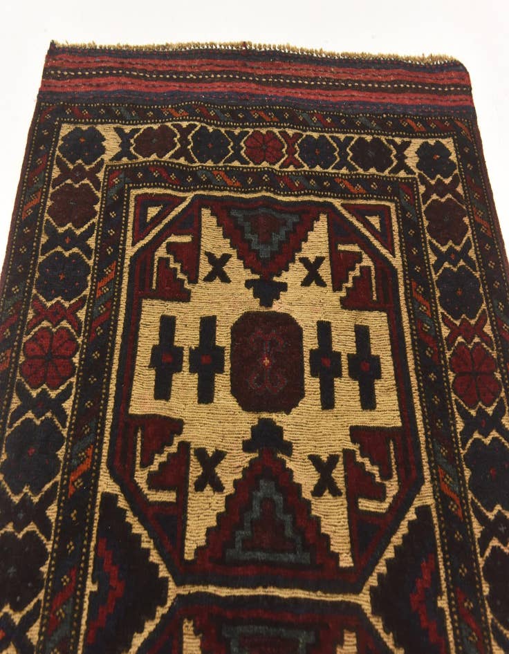 Detail image of  2' 10 x 4' 7  Hand Knotted Sumak Wool Rug