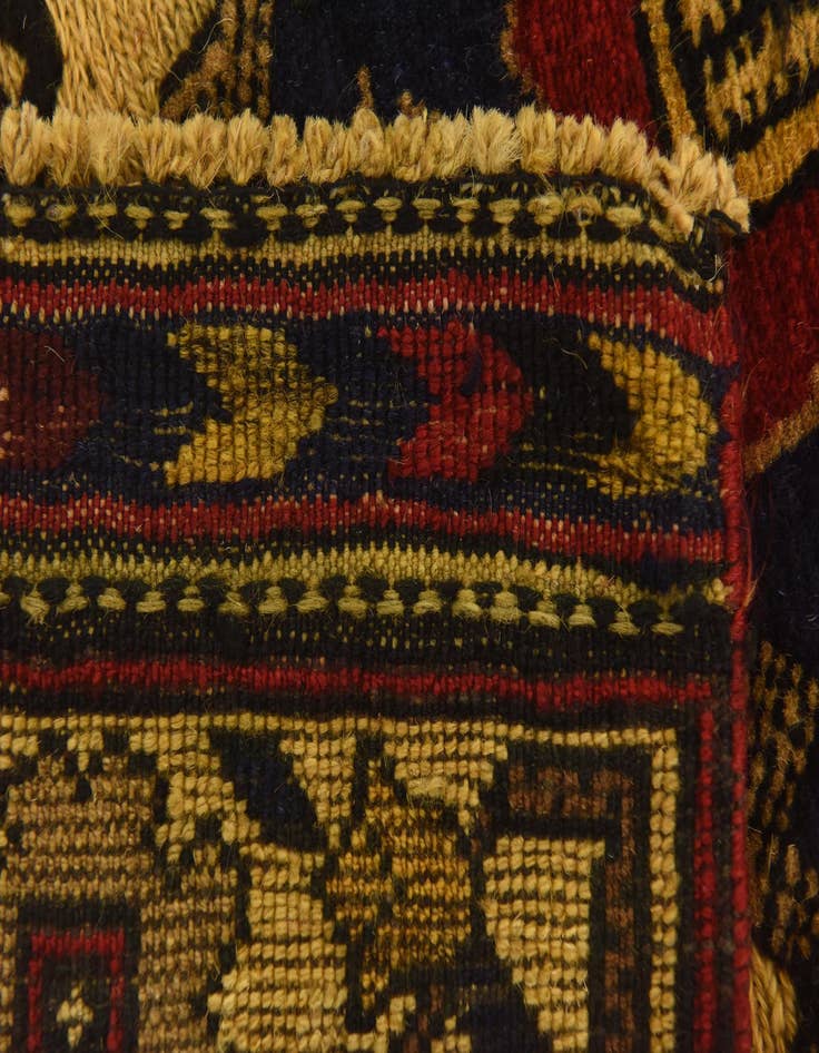 Detail image of  3' 1 x 4' 5  Hand Knotted Sumak Wool Rug