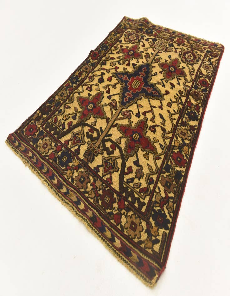 Detail image of  3' 1 x 4' 5  Hand Knotted Sumak Wool Rug