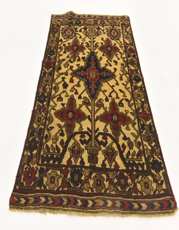 Detail image of  3' 1 x 4' 5  Hand Knotted Sumak Wool Rug