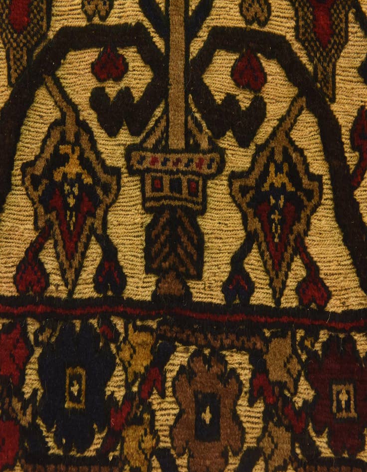 Detail image of  3' 1 x 4' 5  Hand Knotted Sumak Wool Rug