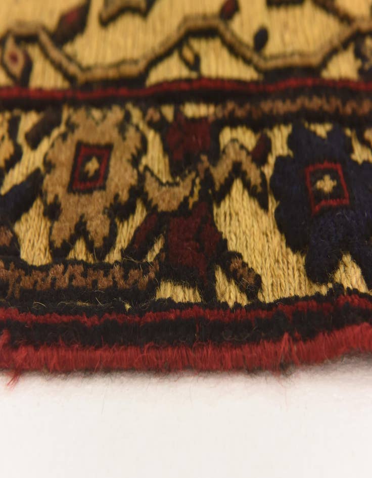Detail image of  3' 1 x 4' 5  Hand Knotted Sumak Wool Rug