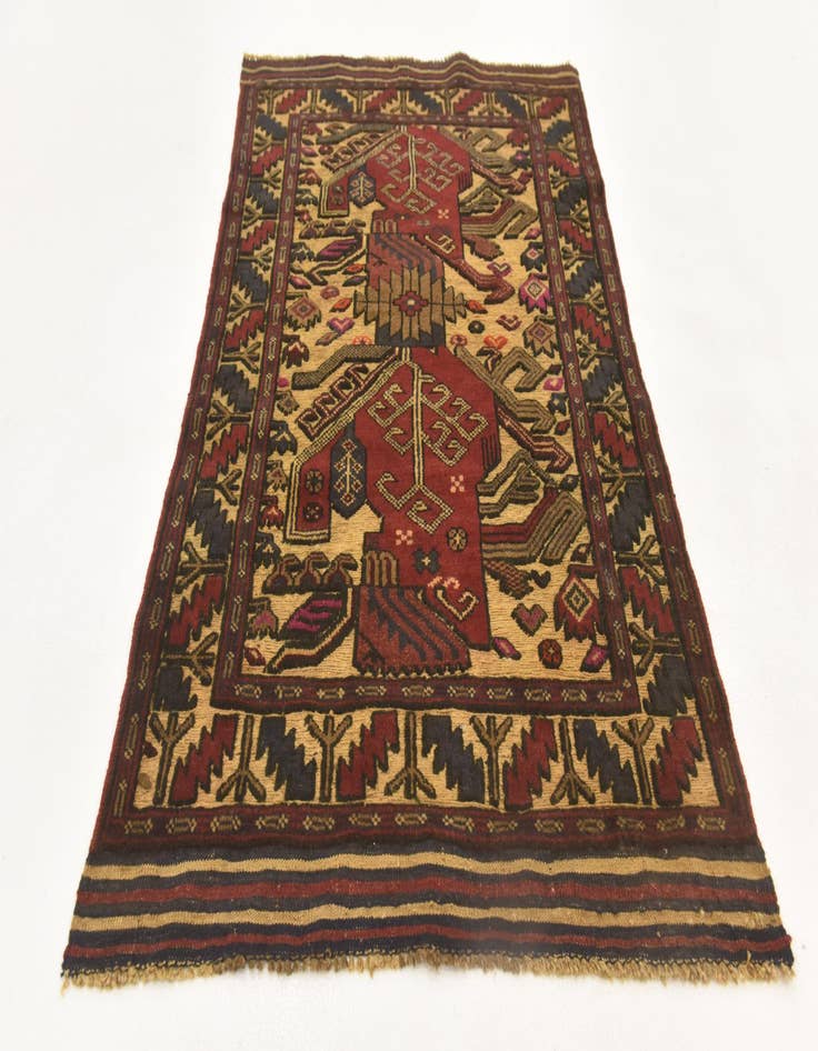 Detail image of  3' 1 x 4' 9  Hand Knotted Sumak Wool Rug