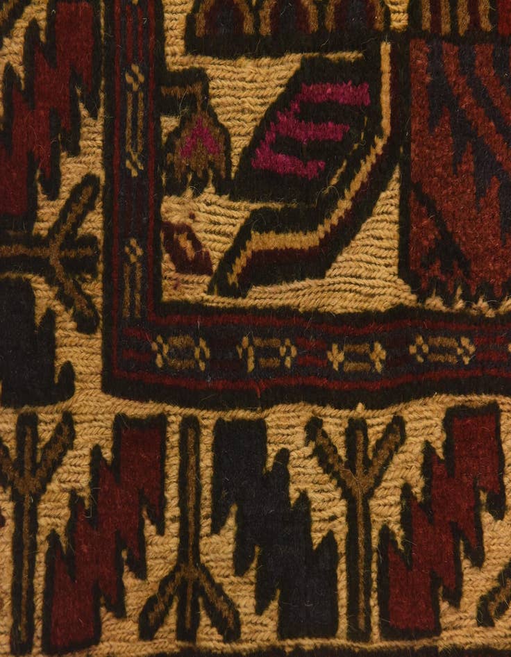 Detail image of  3' 1 x 4' 9  Hand Knotted Sumak Wool Rug