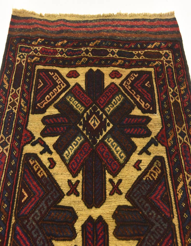 Detail image of  3' 1 x 4' 4  Hand Knotted Sumak Wool Rug