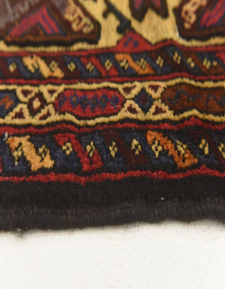 Detail image of  3' 1 x 4' 4  Hand Knotted Sumak Wool Rug