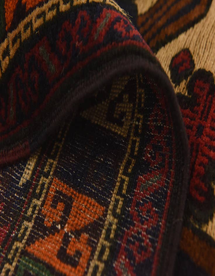 Detail image of  2' 8 x 4' 5  Hand Knotted Sumak Wool Rug