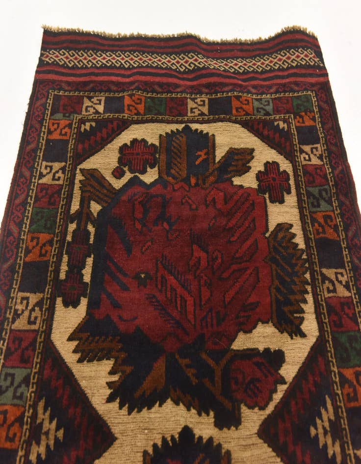 Detail image of  2' 8 x 4' 5  Hand Knotted Sumak Wool Rug