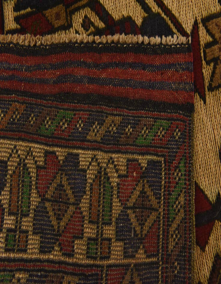 Detail image of  3' 2 x 4' 9  Hand Knotted Sumak Wool Rug