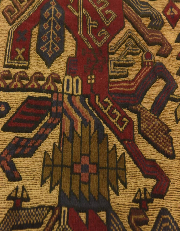 Detail image of  2' 11 x 4' 3  Hand Knotted Sumak Wool Rug