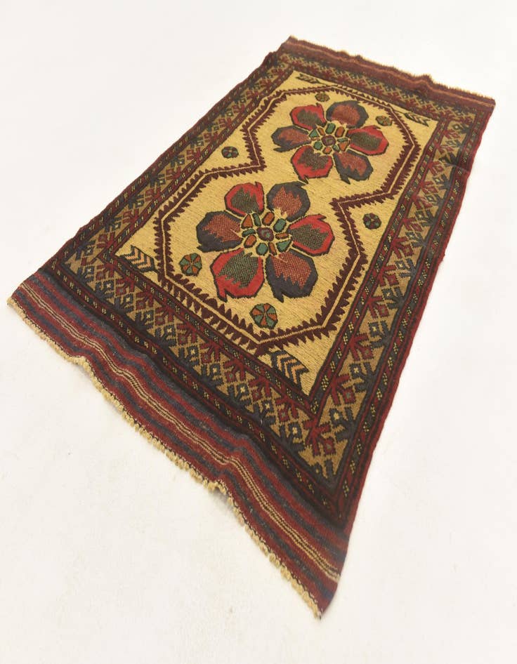 Detail image of  3' 1 x 4' 10  Hand Knotted Sumak Wool Rug