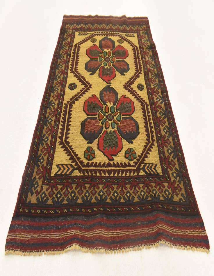 Detail image of  3' 1 x 4' 10  Hand Knotted Sumak Wool Rug