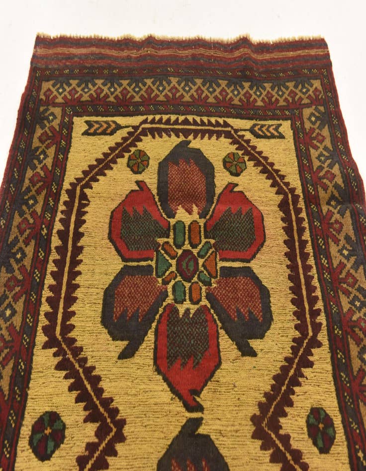 Detail image of  3' 1 x 4' 10  Hand Knotted Sumak Wool Rug