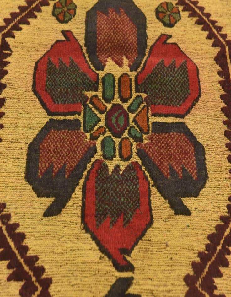 Detail image of  3' 1 x 4' 10  Hand Knotted Sumak Wool Rug