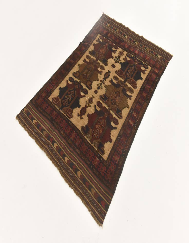 Detail image of  3' 9 x 5' 11  Hand Knotted Sumak Wool Rug