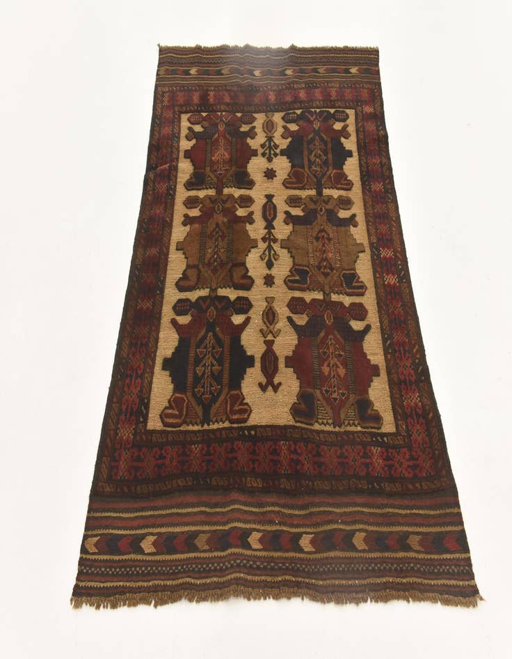 Detail image of  3' 9 x 5' 11  Hand Knotted Sumak Wool Rug