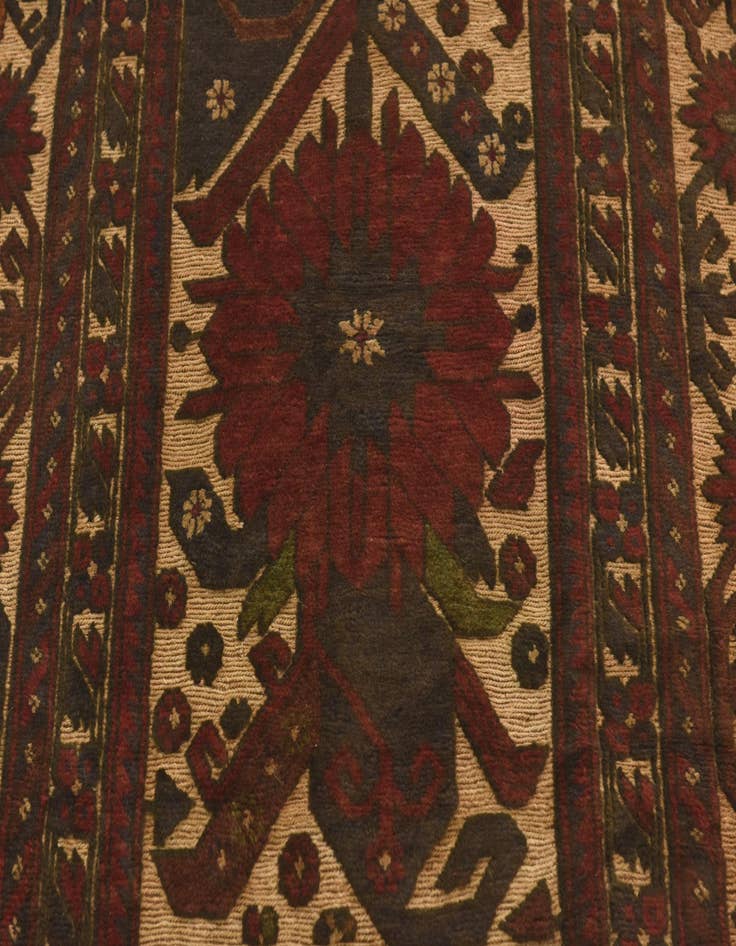Detail image of  3' 7 x 6'  Hand Knotted Sumak Wool Rug