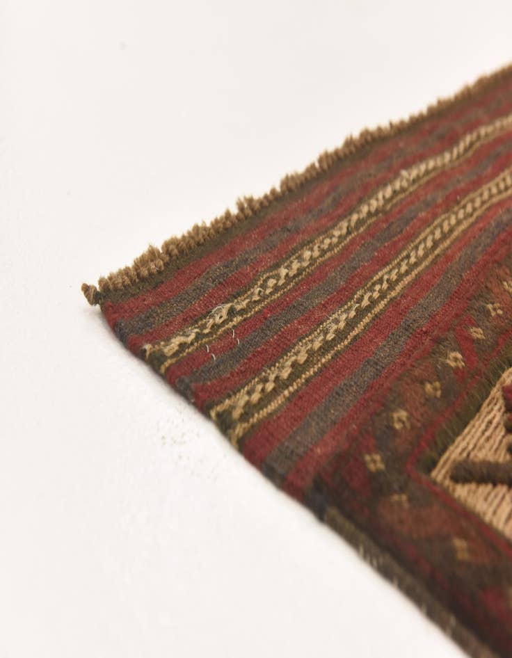 Detail image of  3' 7 x 6'  Hand Knotted Sumak Wool Rug