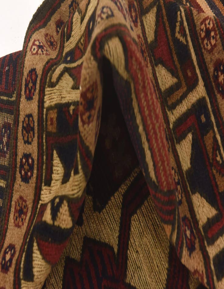 Detail image of  3' 10 x 6'  Hand Knotted Sumak Wool Rug