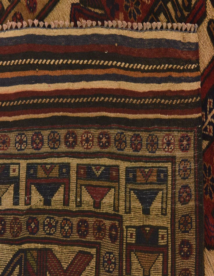 Detail image of  3' 10 x 6'  Hand Knotted Sumak Wool Rug