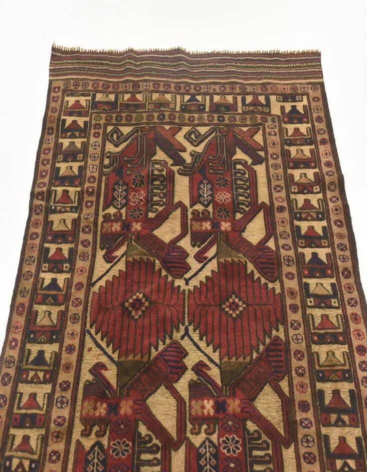 Detail image of  3' 10 x 6'  Hand Knotted Sumak Wool Rug