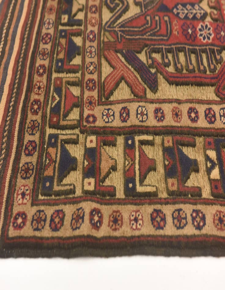 Detail image of  3' 10 x 6'  Hand Knotted Sumak Wool Rug