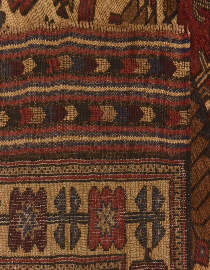 Detail image of  3' 11 x 6' 4  Hand Knotted Sumak Wool Rug