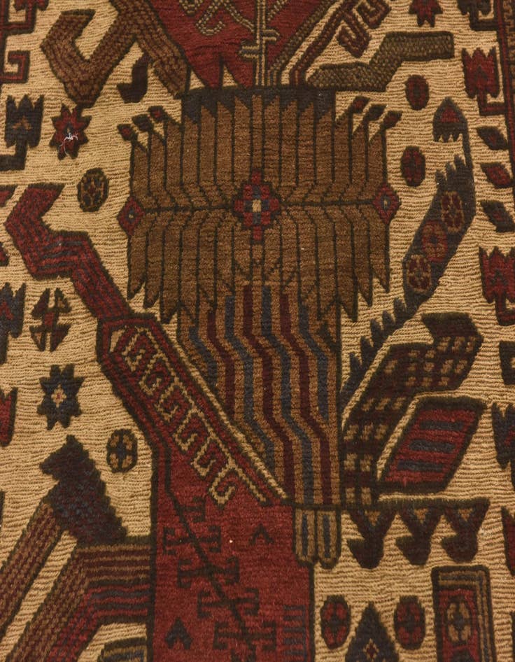 Detail image of  3' 11 x 6' 4  Hand Knotted Sumak Wool Rug