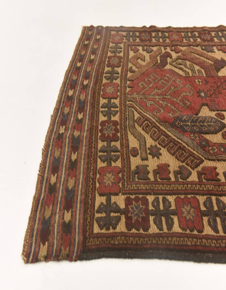 Detail image of  3' 11 x 6' 4  Hand Knotted Sumak Wool Rug