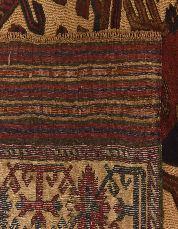 Detail image of  4' x 5' 10  Hand Knotted Sumak Wool Rug