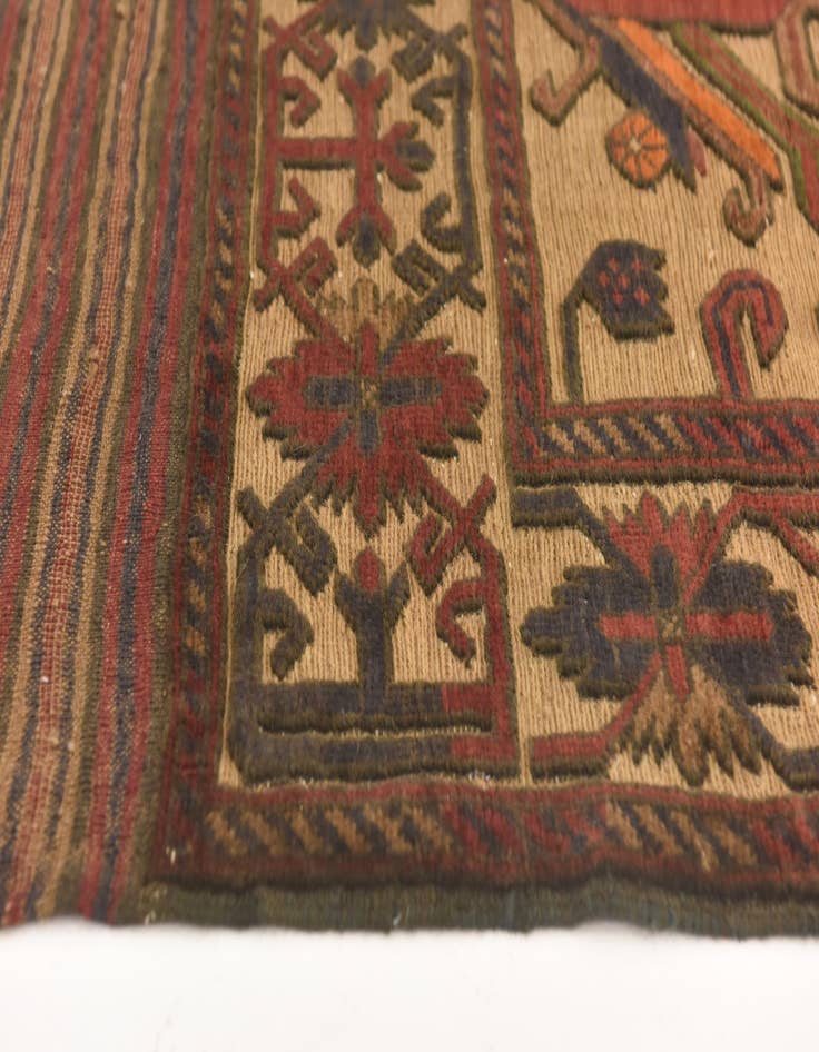 Detail image of  4' x 5' 10  Hand Knotted Sumak Wool Rug