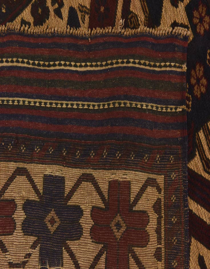 Detail image of  4' 2 x 6' 3  Hand Knotted Sumak Wool Rug