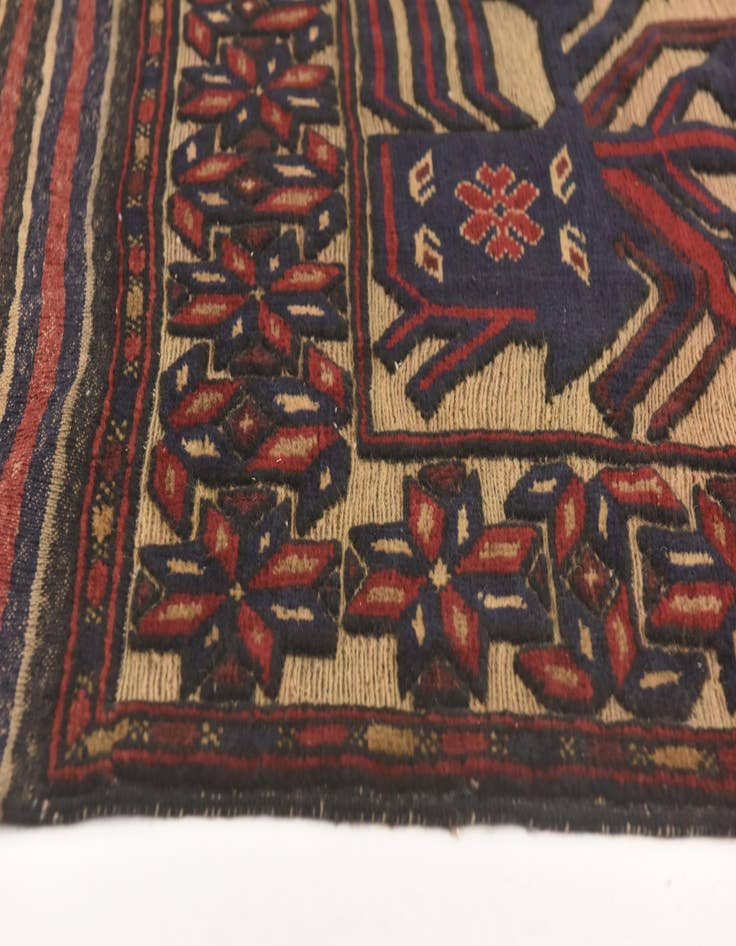 Detail image of  4' 4 x 6' 4  Hand Knotted Sumak Wool Rug