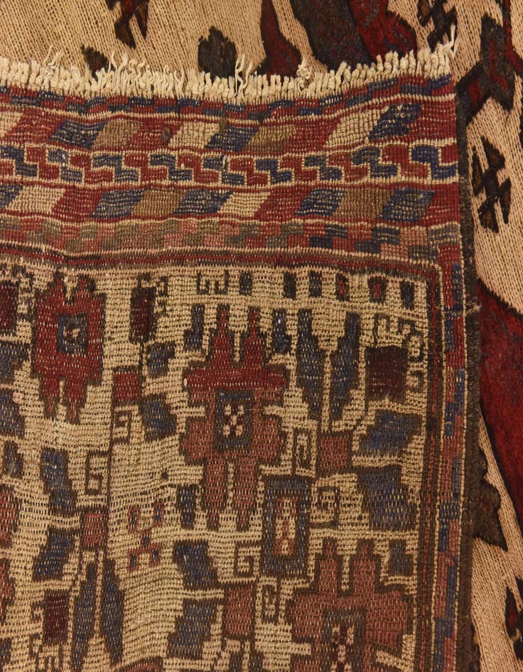 Detail image of  4' 3 x 6' 6  Hand Knotted Sumak Wool Rug