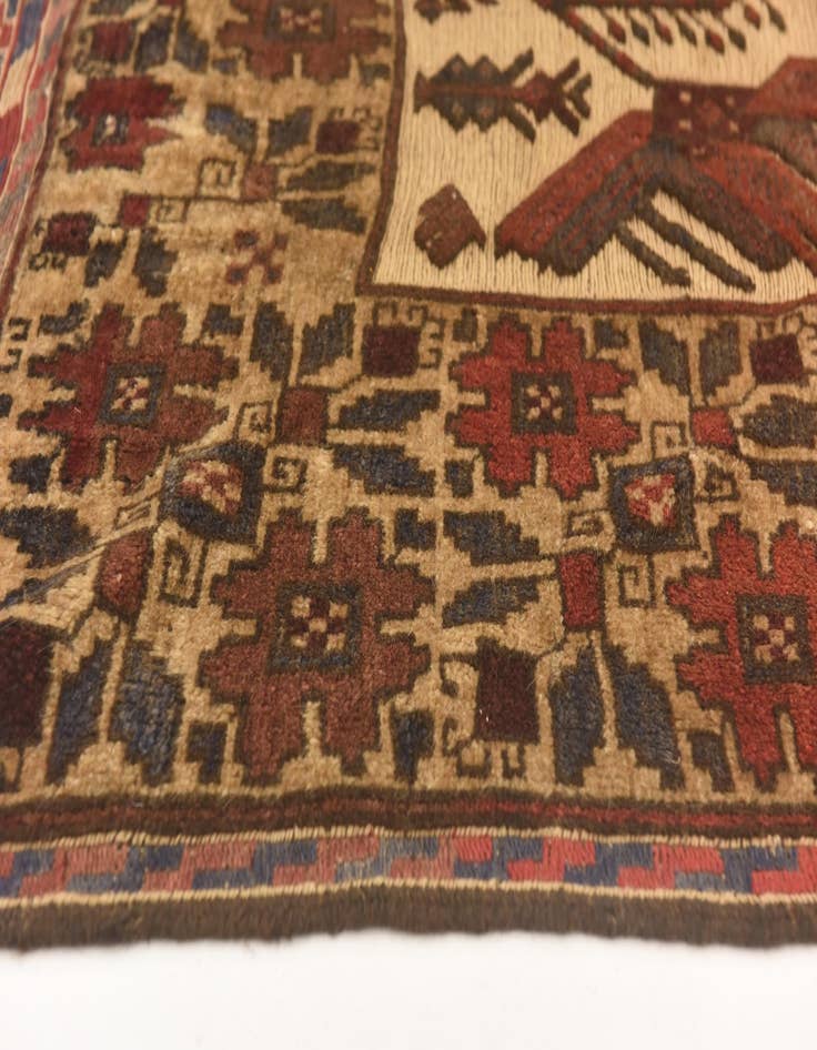 Detail image of  4' 3 x 6' 6  Hand Knotted Sumak Wool Rug