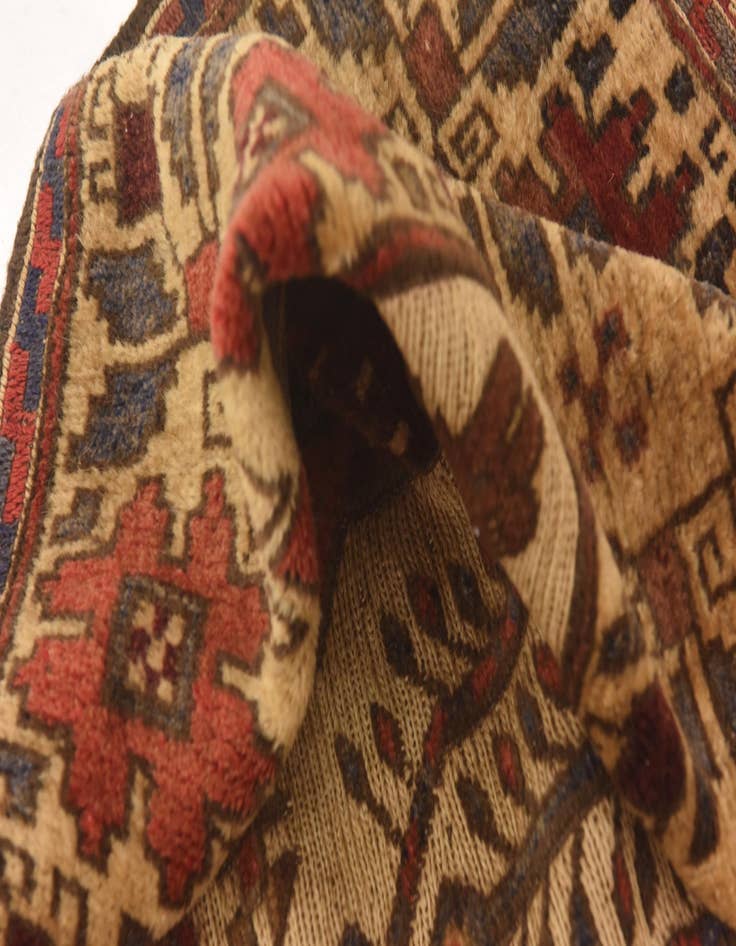 Detail image of  4' 3 x 6' 6  Hand Knotted Sumak Wool Rug