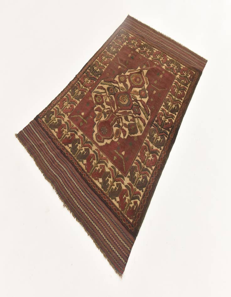 Detail image of  4' x 6' 6  Hand Knotted Sumak Wool Rug