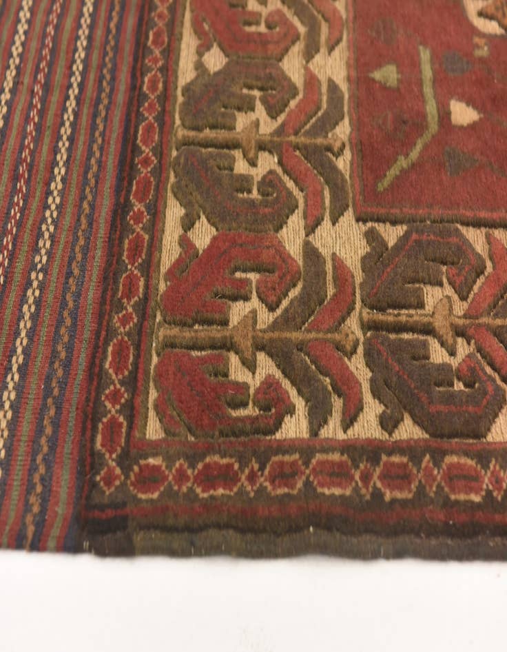Detail image of  4' x 6' 6  Hand Knotted Sumak Wool Rug